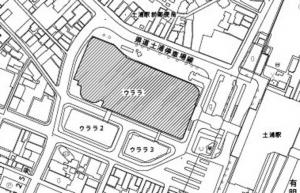 ＪＲ土浦駅前のウララが立地する区域（土浦市大和町1番）