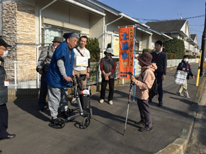 屋外での声かけ訓練