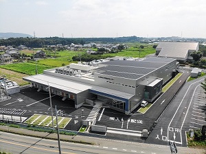 土浦市立学校給食センター上空入口側