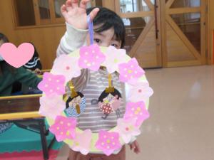 ポプラ2月おひなさまリース3