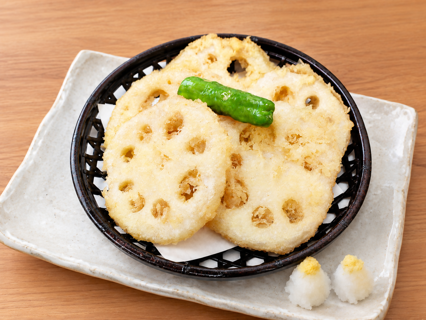 かねき蓮根の天麩羅